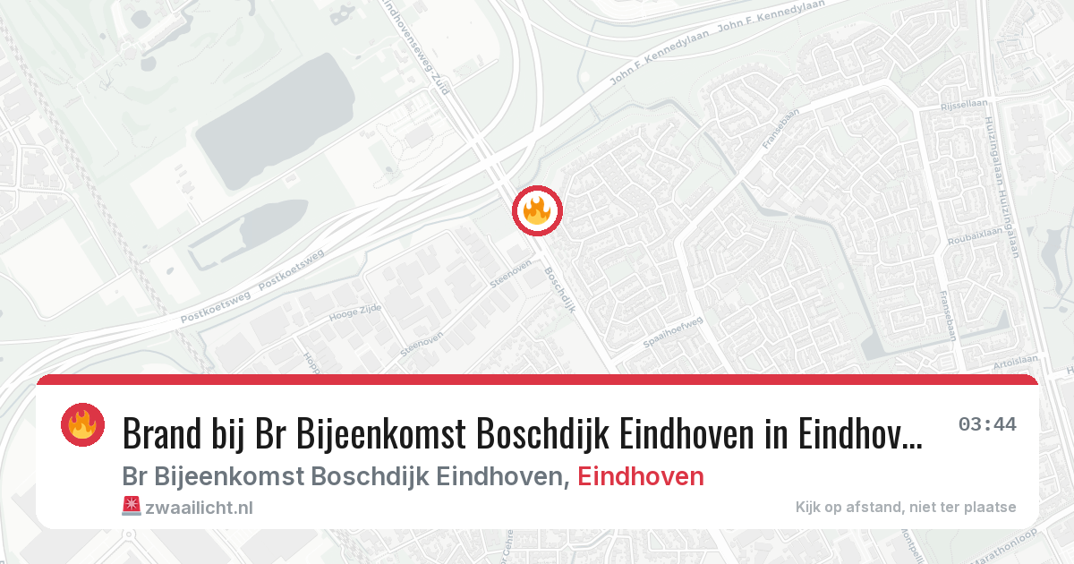 Brand bij Br Bijeenkomst Boschdijk Eindhoven in Eindhoven — 4 jul 2026