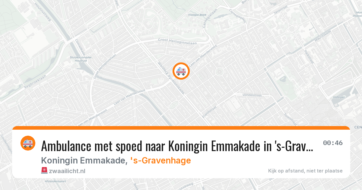 Ambulance met spoed naar Koningin Emmakade in 's-Gravenhage — 18 mrt 2026