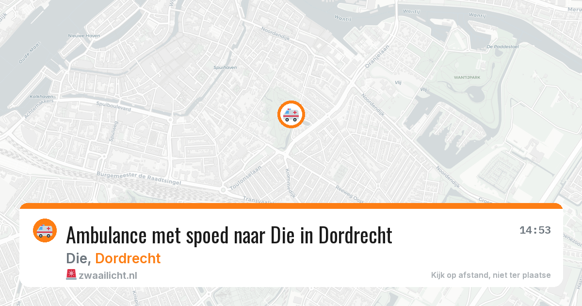 Ambulance met spoed naar Die in Dordrecht — 22 jun 2026