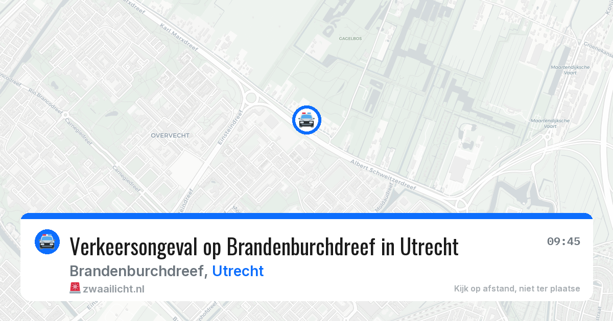 Verkeersongeval op Brandenburchdreef in Utrecht — 21 jun 2026