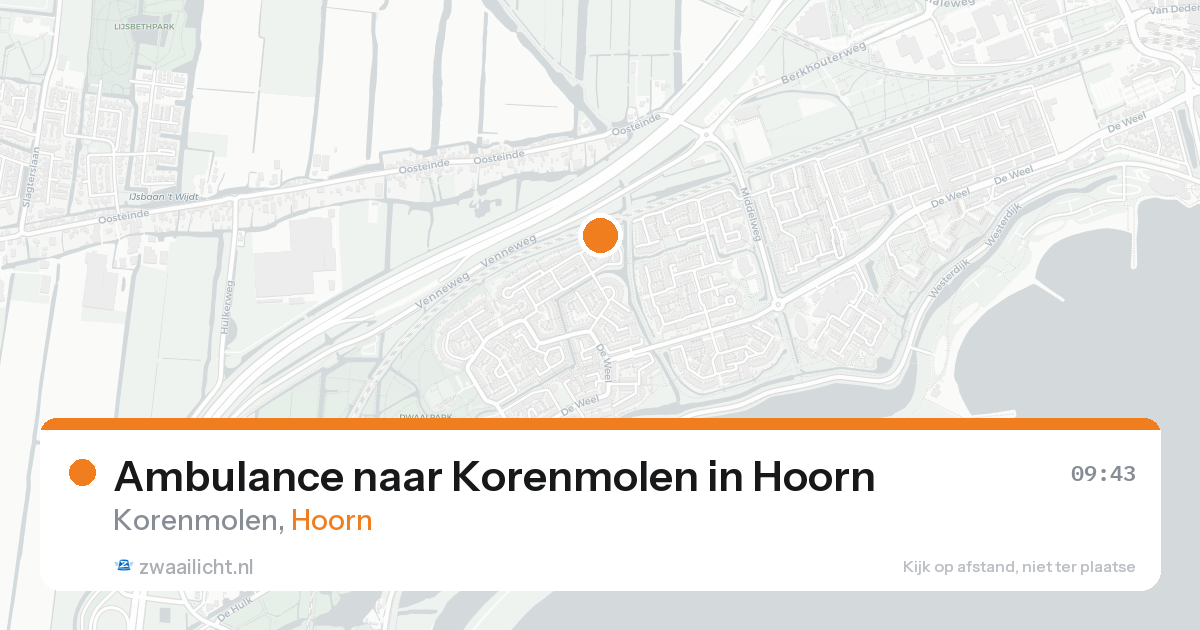 Ambulance naar Korenmolen in Hoorn — 18 aug 2026