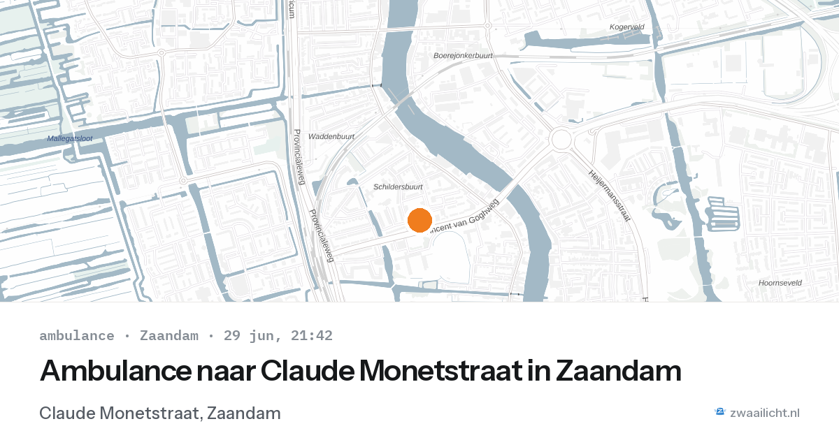 Ambulance naar Claude Monetstraat in Zaandam — 29 jun 2026