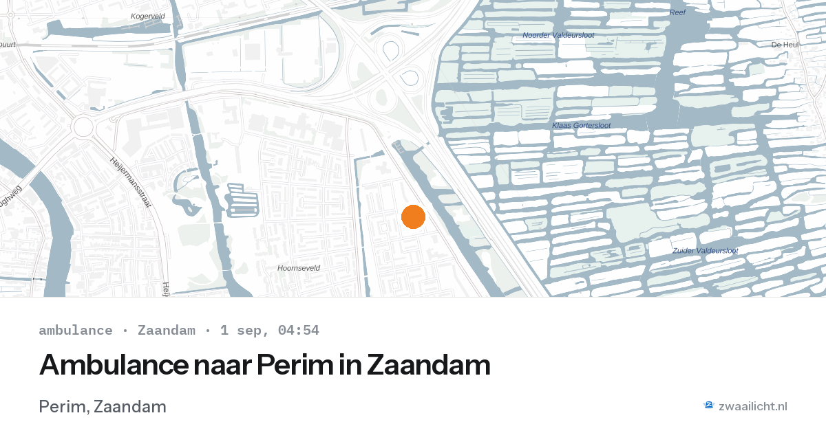Ambulance naar Perim in Zaandam — 1 sep 2026