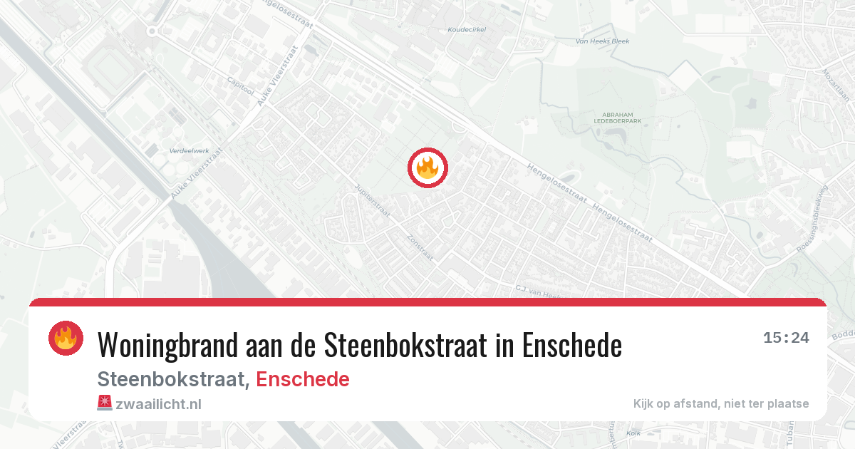 Woningbrand aan de Steenbokstraat in Enschede — 28 jul 2026