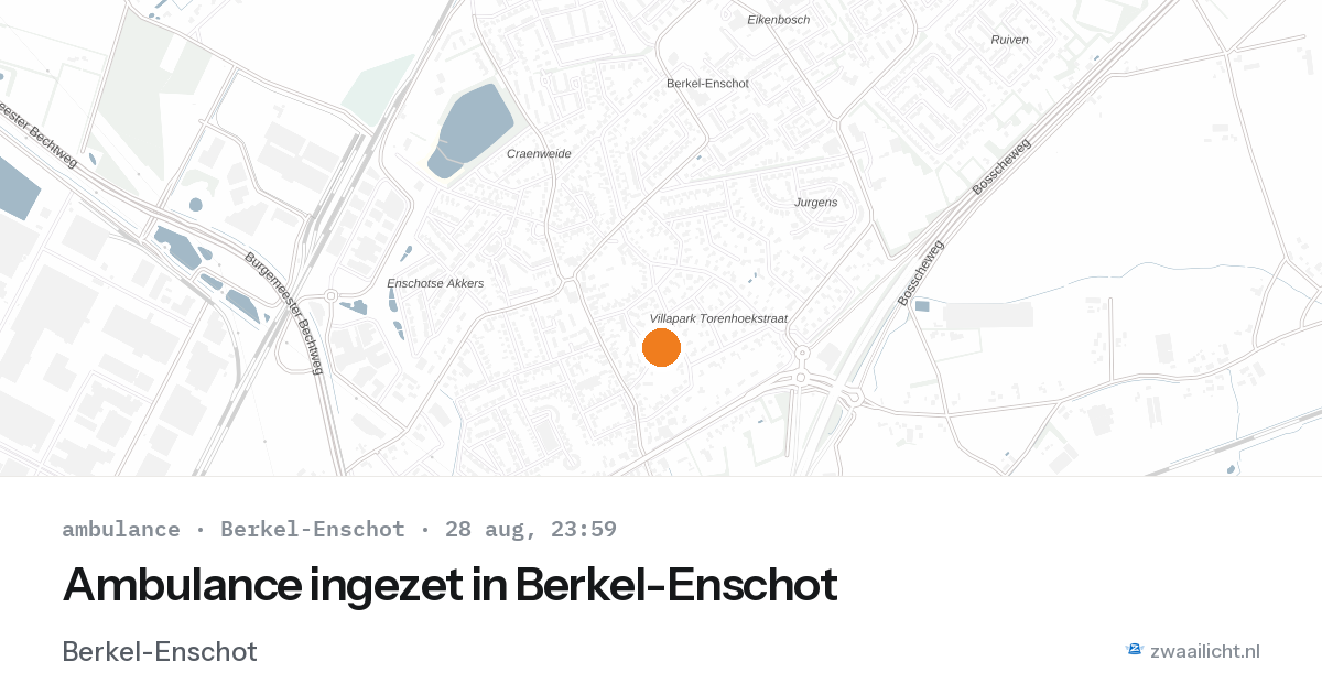 Ambulance ingezet in Berkel-Enschot — 28 aug 2026