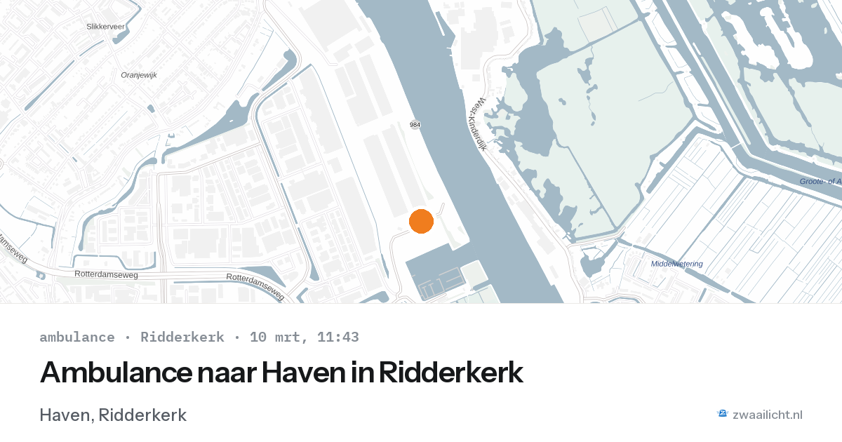 Ambulance naar Haven in Ridderkerk — 10 mrt 2026