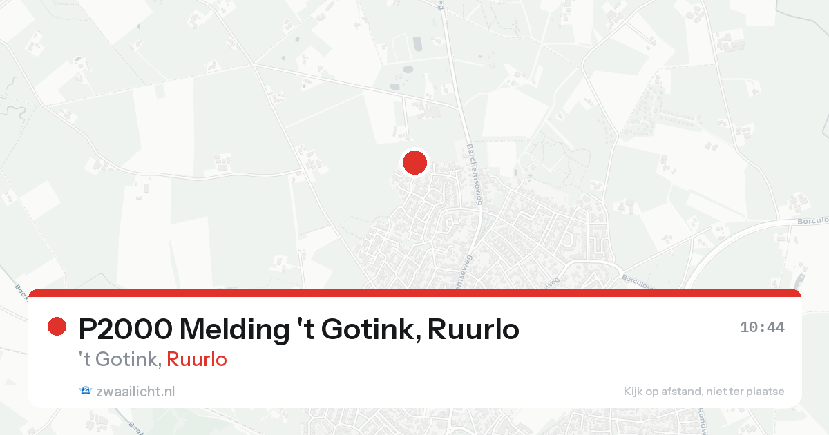 P2000 Melding 't Gotink, Ruurlo — 7 feb 2026