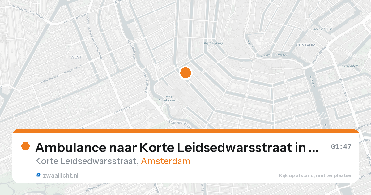 Ambulance naar Korte Leidsedwarsstraat in Amsterdam — 21 aug 2026