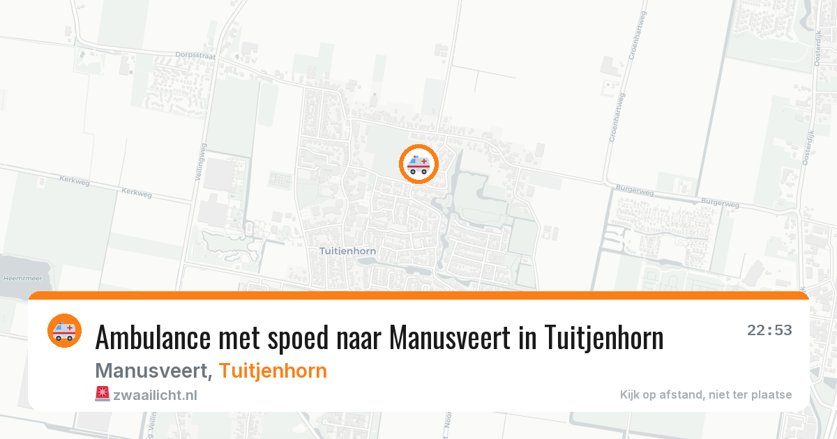 Ambulance met spoed naar Manusveert in Tuitjenhorn — 10 jul 2026