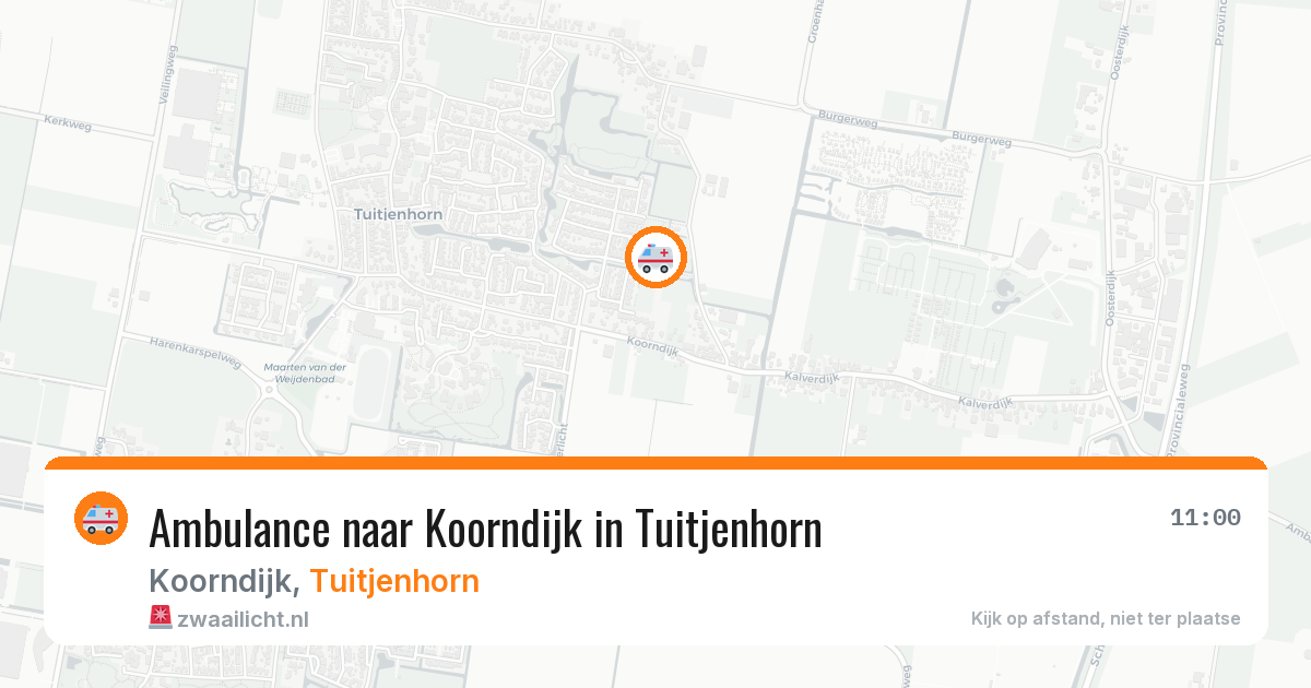 Ambulance naar Koorndijk in Tuitjenhorn — 28 jun 2026