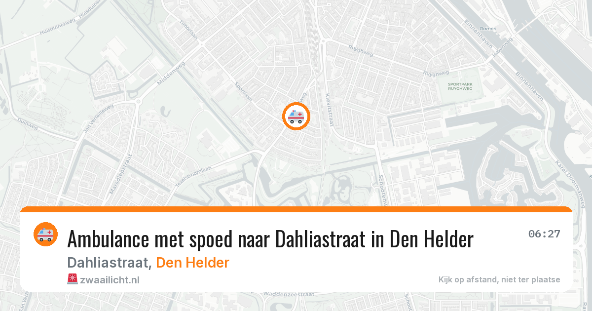 Ambulance met spoed naar Dahliastraat in Den Helder — 10 mei 2026