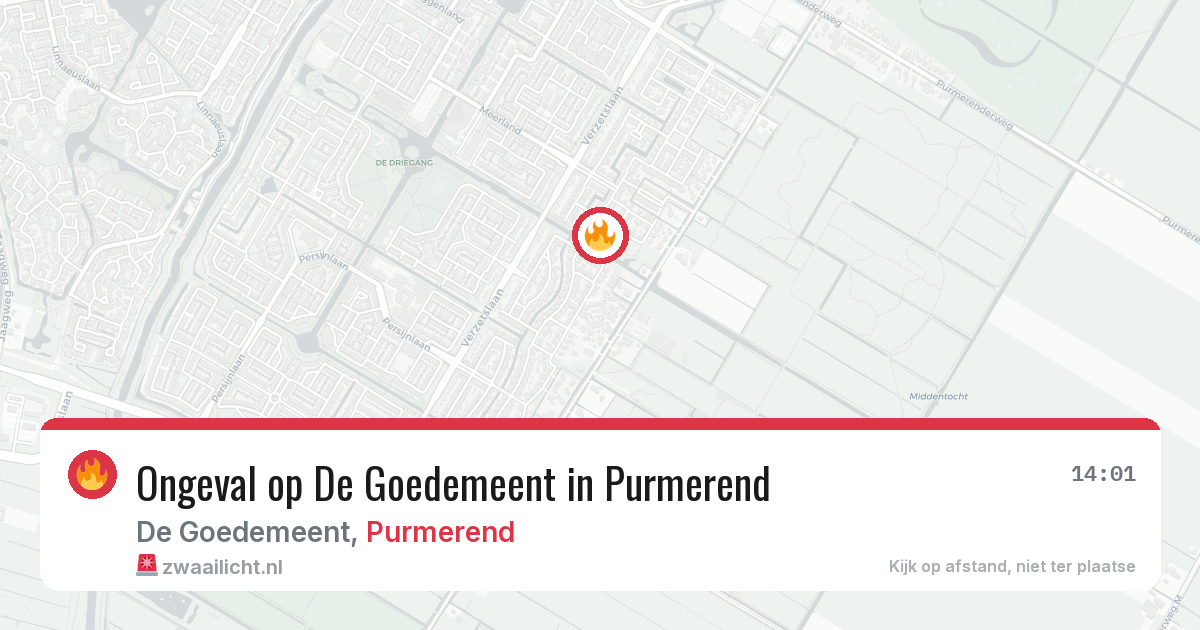 Ongeval op De Goedemeent in Purmerend — 12 aug 2026