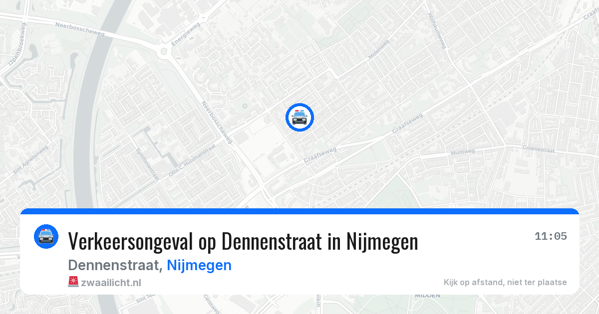 Verkeersongeval op Dennenstraat in Nijmegen — 1 jul 2026