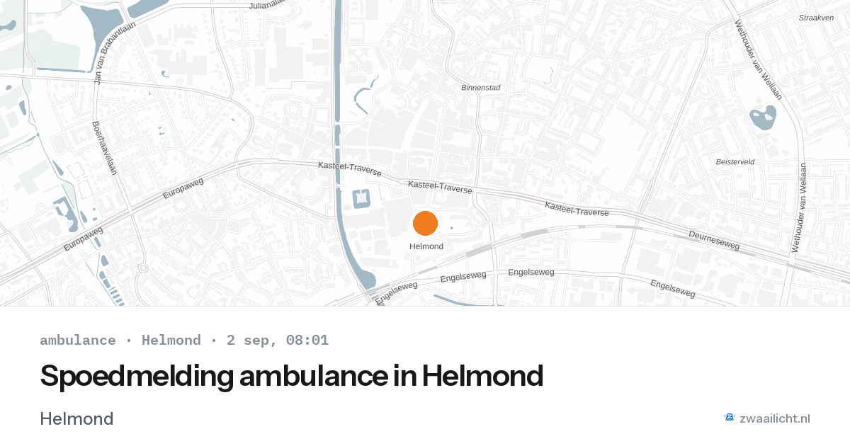Spoedmelding ambulance in Helmond — 2 sep 2026