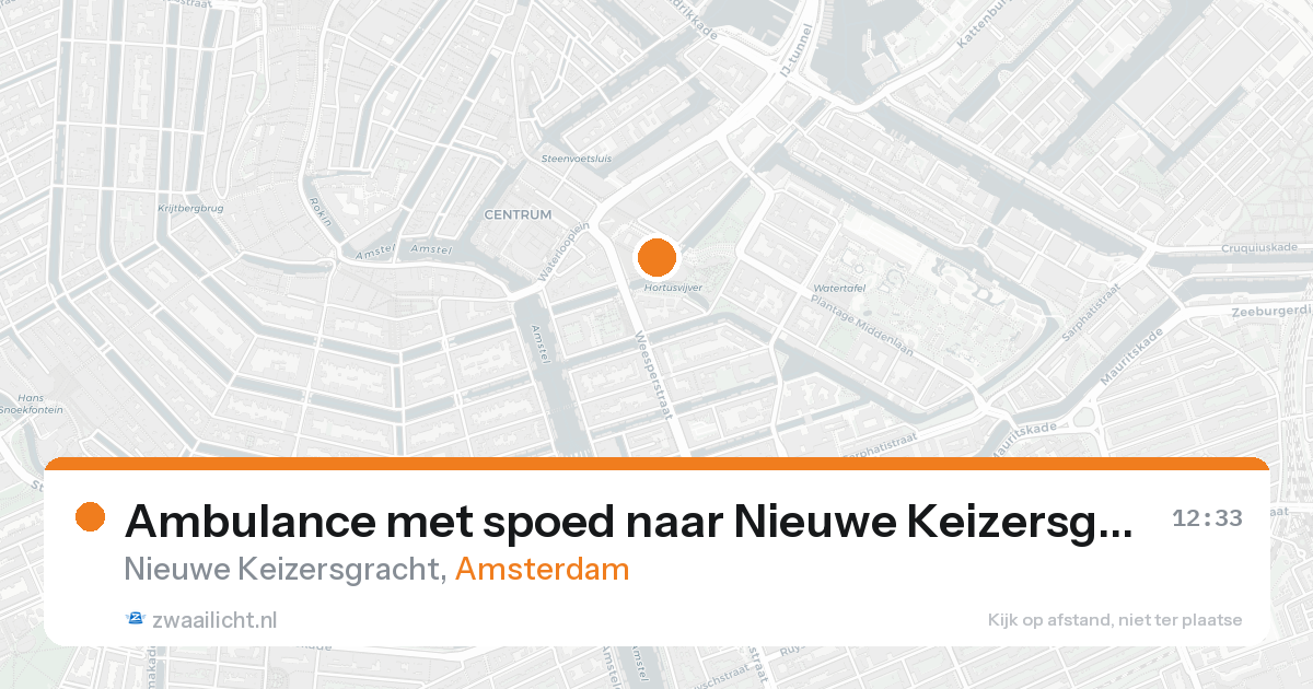 Ambulance met spoed naar Nieuwe Keizersgracht in Amsterdam — 21 aug 2026