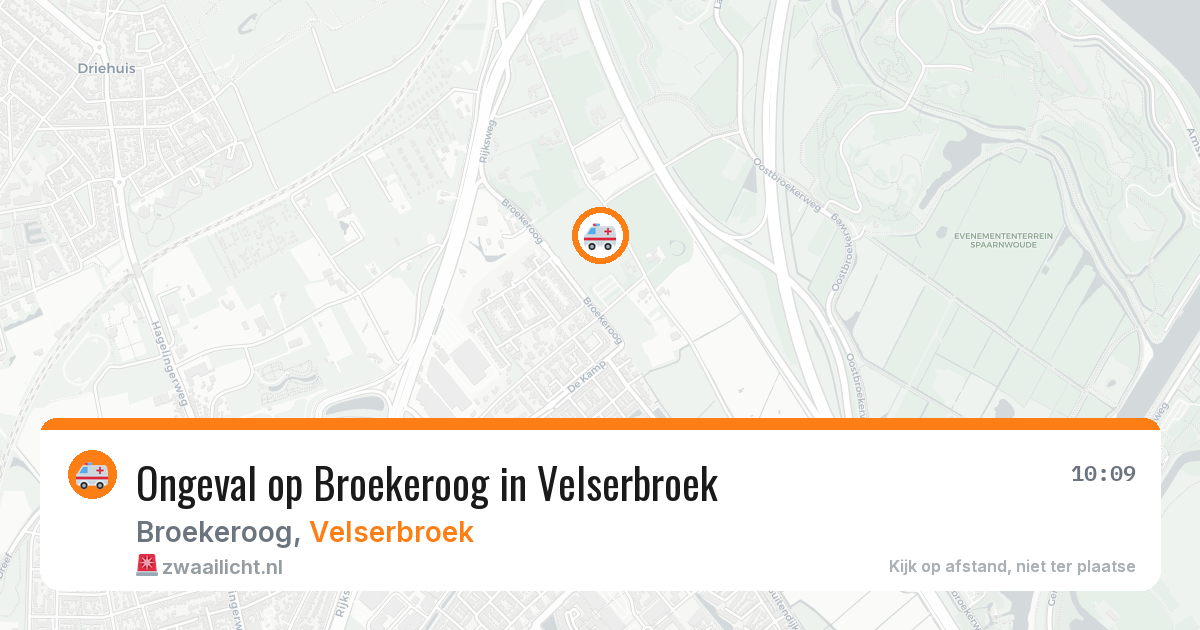 Ongeval op Broekeroog in Velserbroek — 9 feb 2026