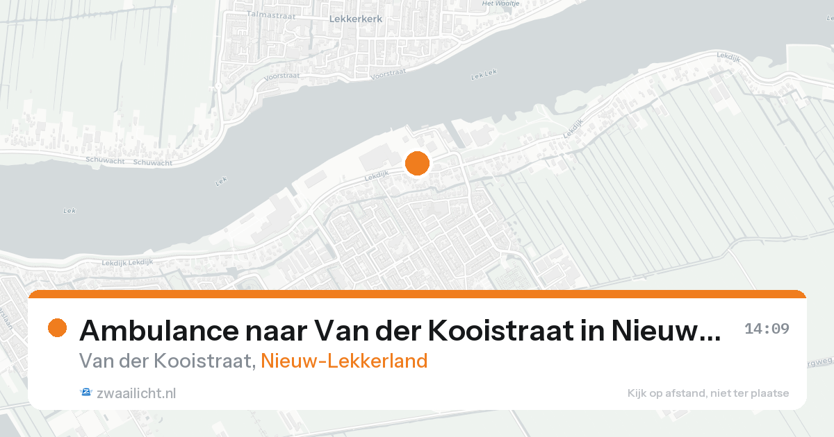 Ambulance naar Van der Kooistraat in Nieuw-Lekkerland — 23 aug 2026