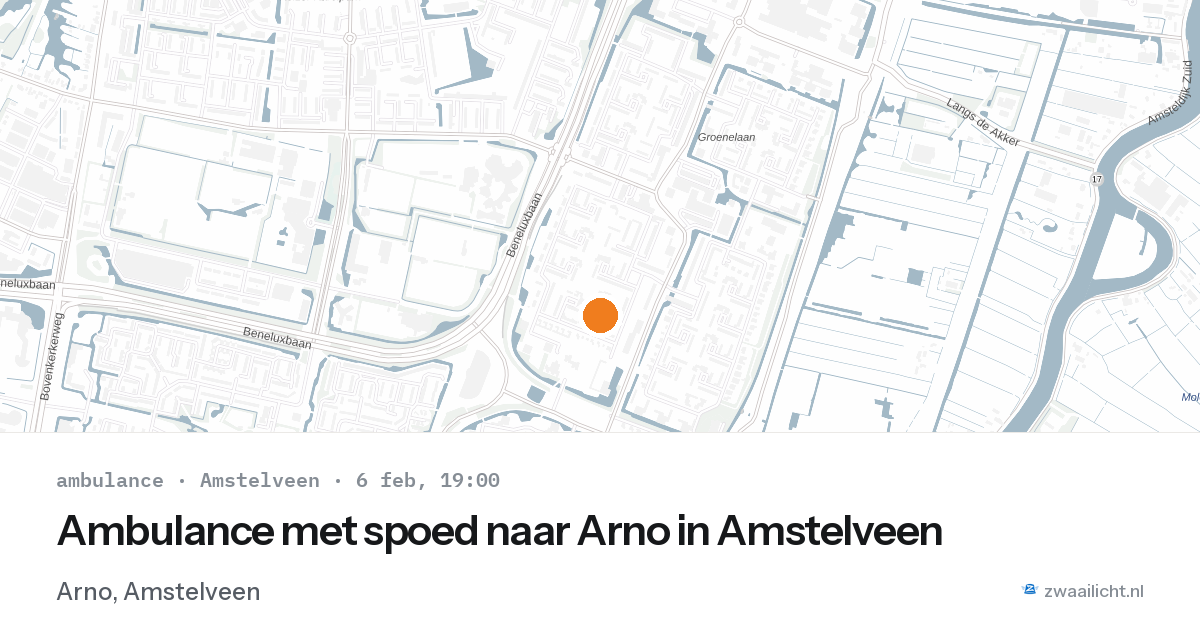 Ambulance met spoed naar Arno in Amstelveen — 6 feb 2026