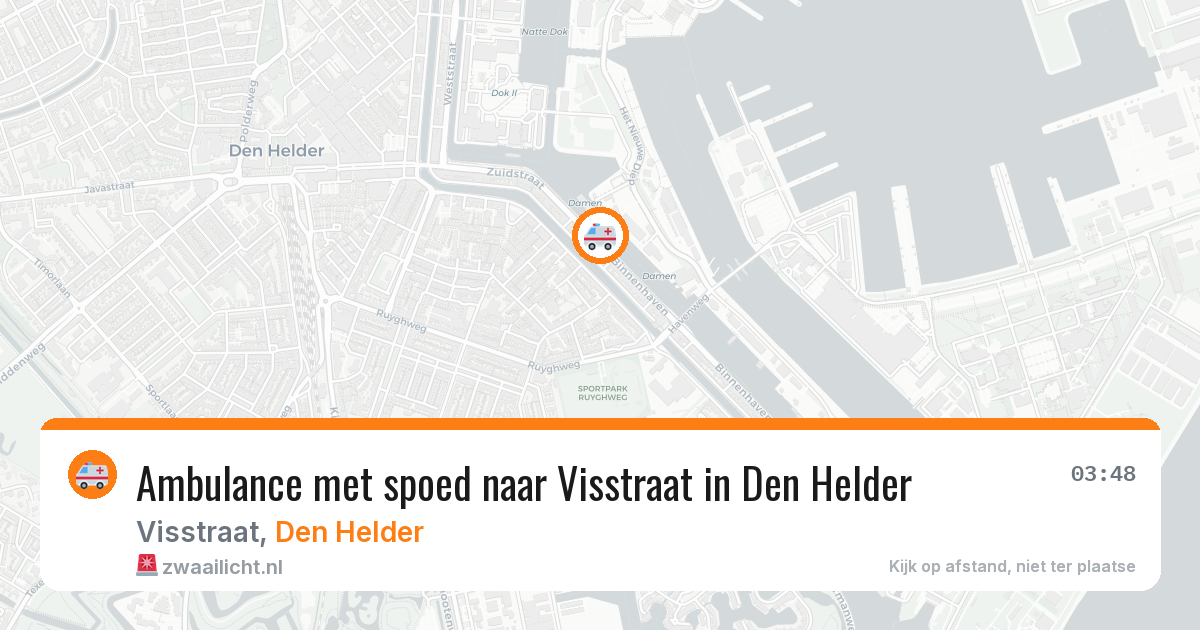 Ambulance met spoed naar Visstraat in Den Helder — 1 aug 2026