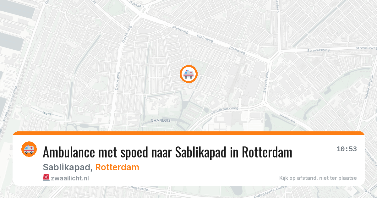 Ambulance met spoed naar Sablikapad in Rotterdam — 8 aug 2026