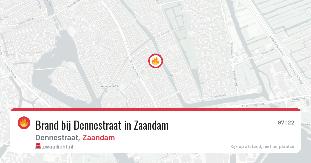 Brand bij Dennestraat in Zaandam — 22 jun 2026