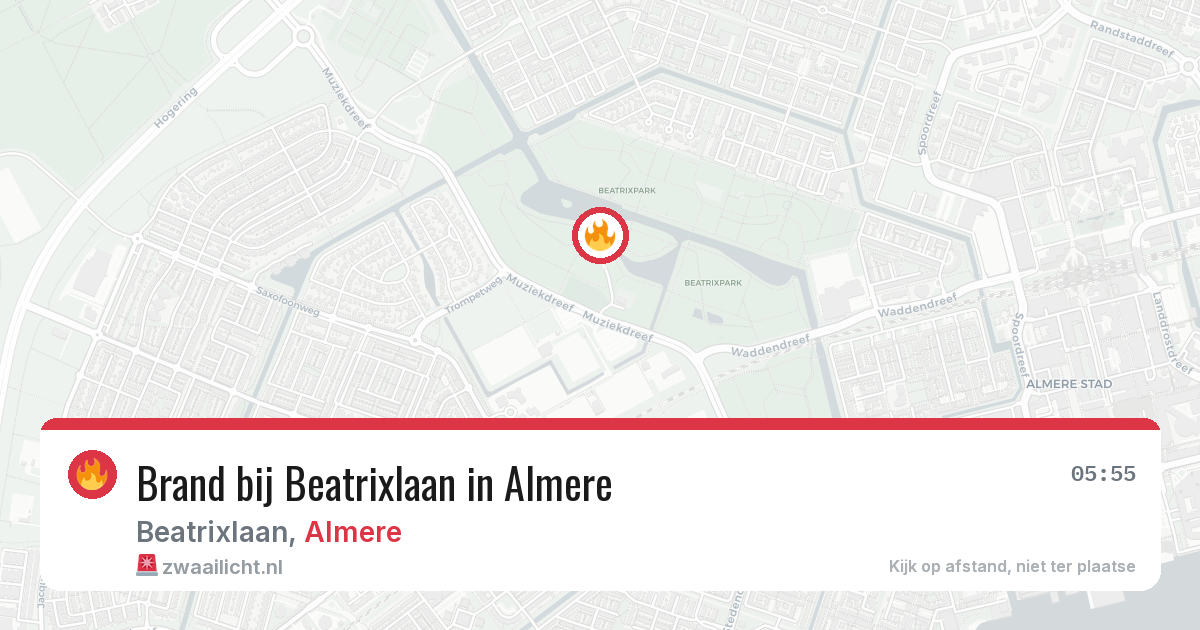 Brand bij Beatrixlaan in Almere — 7 mei 2026
