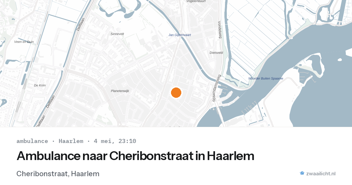 Ambulance naar Cheribonstraat in Haarlem — 4 mei 2026