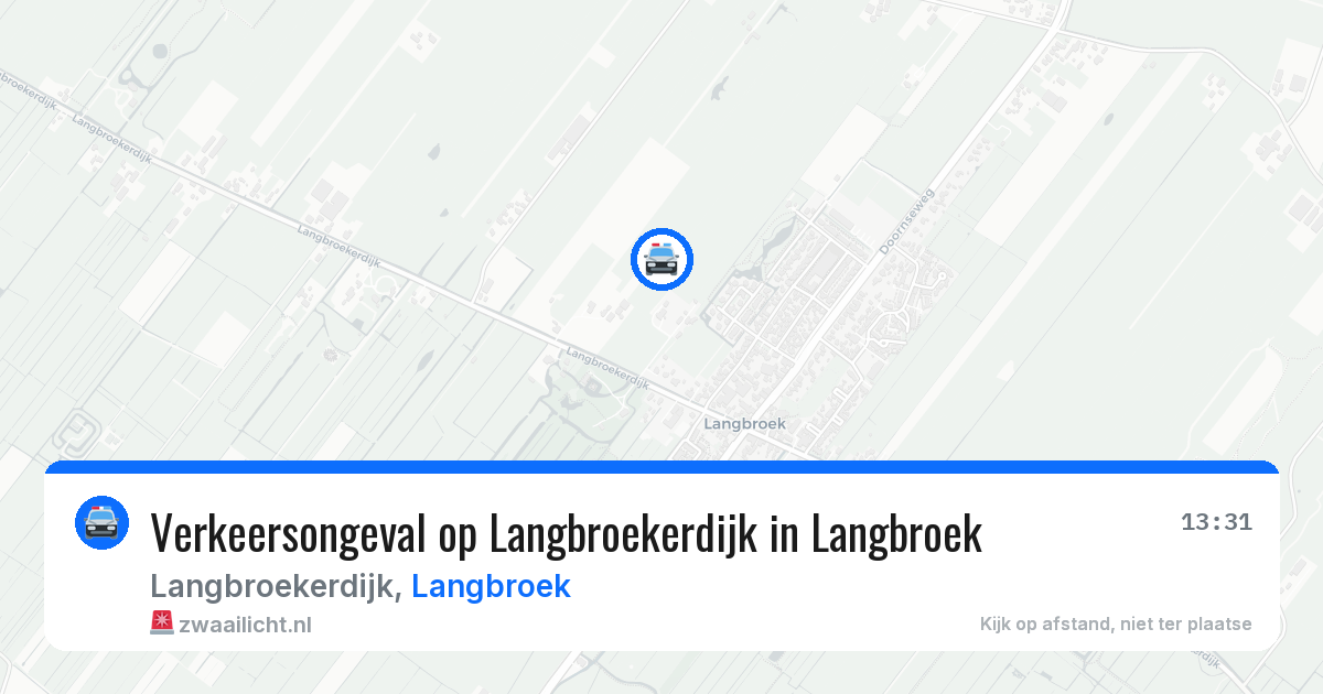 Verkeersongeval op Langbroekerdijk in Langbroek — 12 apr 2026