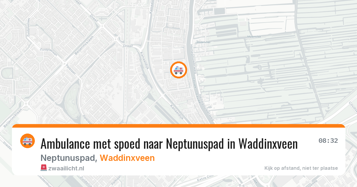 Ambulance met spoed naar Neptunuspad in Waddinxveen — 23 jun 2026