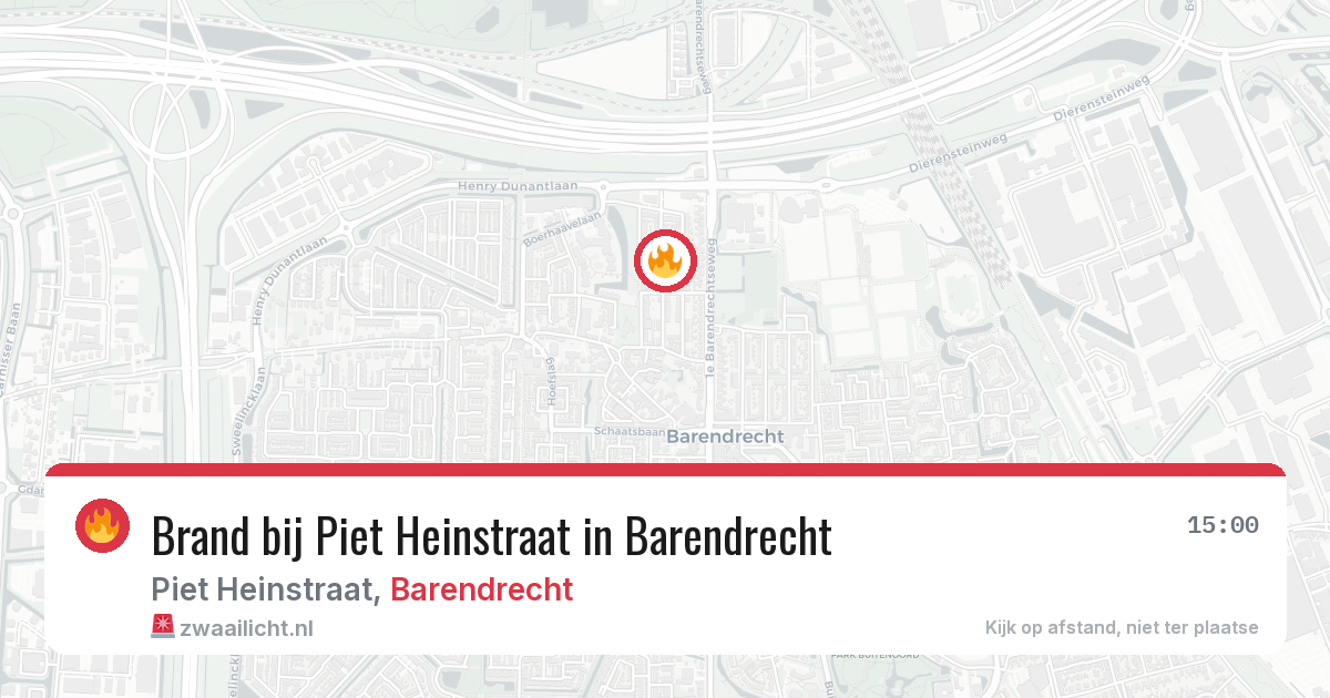 Brand bij Piet Heinstraat in Barendrecht — 1 aug 2026