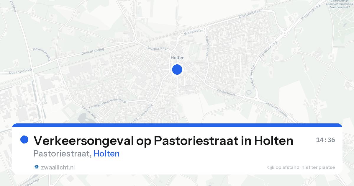 Verkeersongeval op Pastoriestraat in Holten — 15 aug 2026