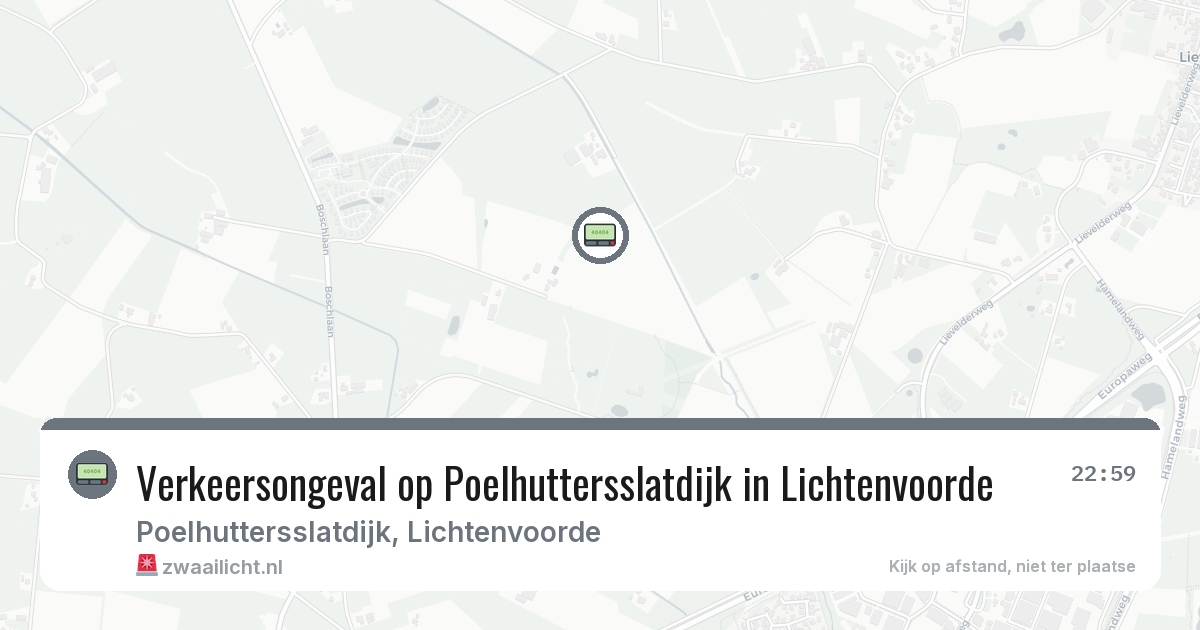 Verkeersongeval op Poelhuttersslatdijk in Lichtenvoorde — 18 feb 2026