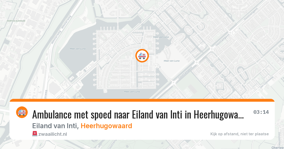 Ambulance met spoed naar Eiland van Inti in Heerhugowaard — 3 apr 2026