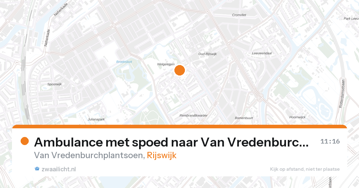 Ambulance met spoed naar Van Vredenburchplantsoen in Rijswijk — 28 aug 2026