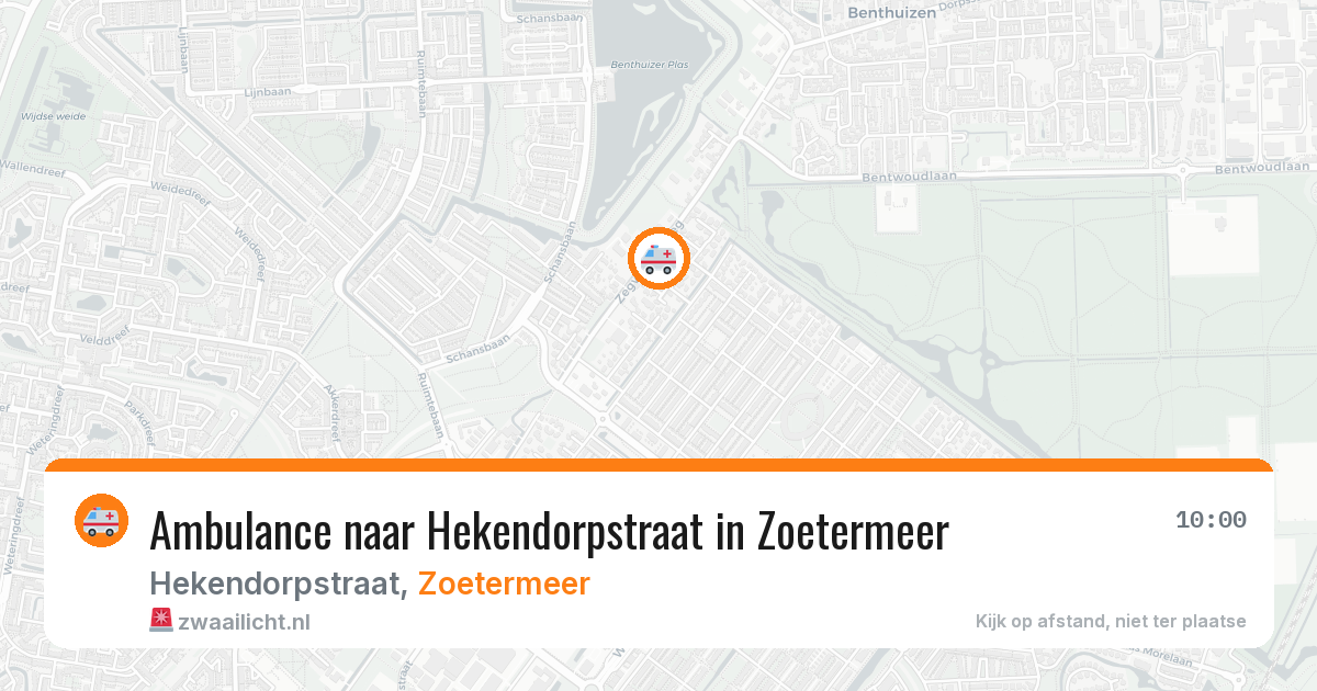 Ambulance naar Hekendorpstraat in Zoetermeer — 6 aug 2026