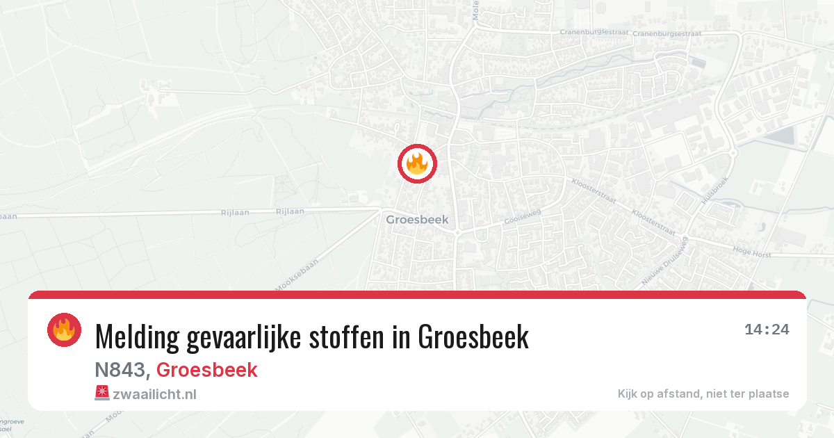 Melding gevaarlijke stoffen in Groesbeek — 1 aug 2026