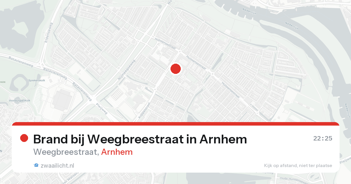 Brand bij Weegbreestraat in Arnhem — 16 aug 2026