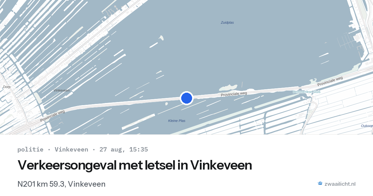 Verkeersongeval met letsel in Vinkeveen — 27 aug 2026