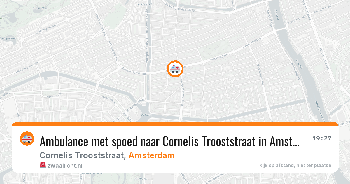 Ambulance met spoed naar Cornelis Trooststraat in Amsterdam — 22 jun 2026