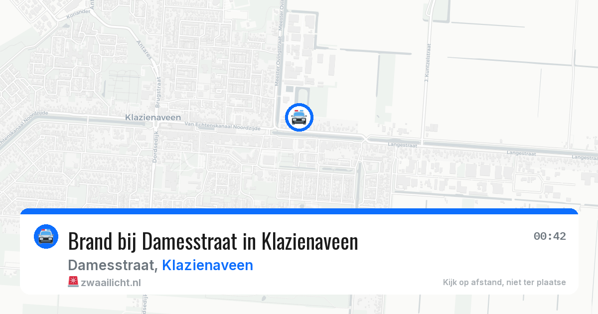 Brand bij Damesstraat in Klazienaveen — 29 jul 2026