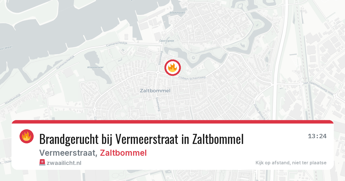 Brandgerucht bij Vermeerstraat in Zaltbommel — 1 apr 2026