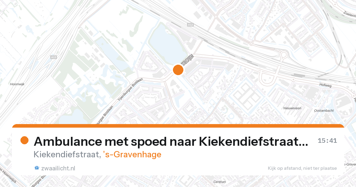 Ambulance met spoed naar Kiekendiefstraat in 's-Gravenhage — 27 aug 2026