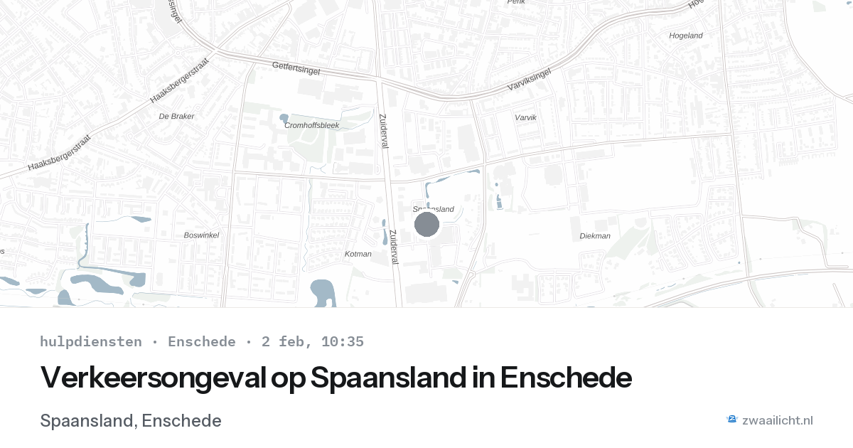 Verkeersongeval op Spaansland in Enschede — 2 feb 2026