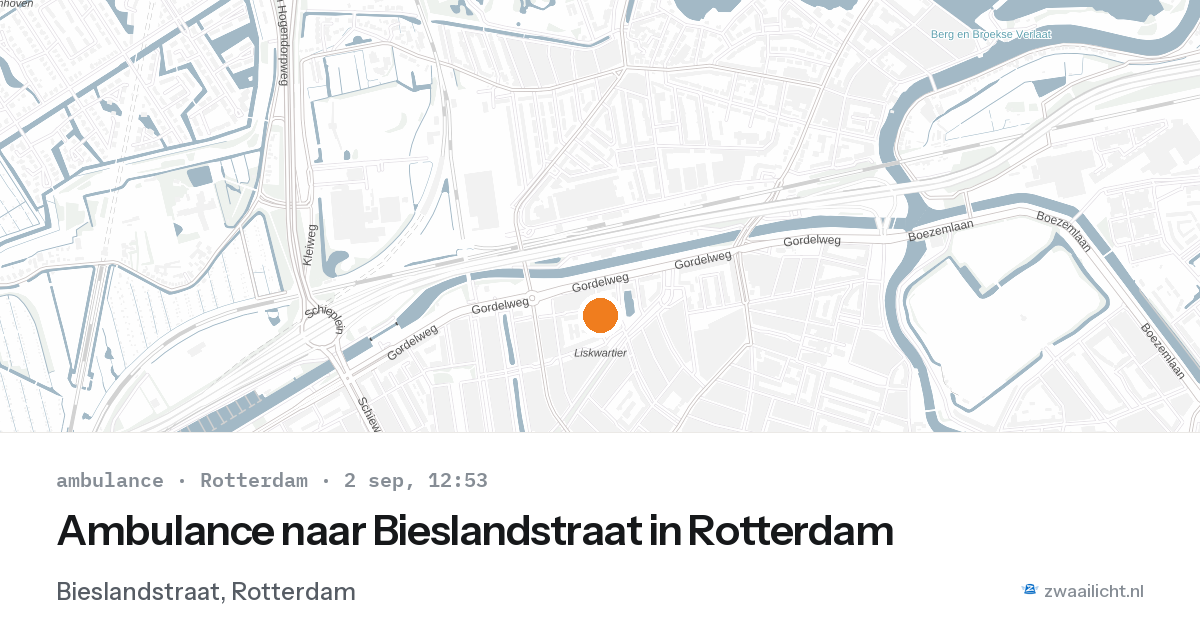 Ambulance naar Bieslandstraat in Rotterdam — 2 sep 2026