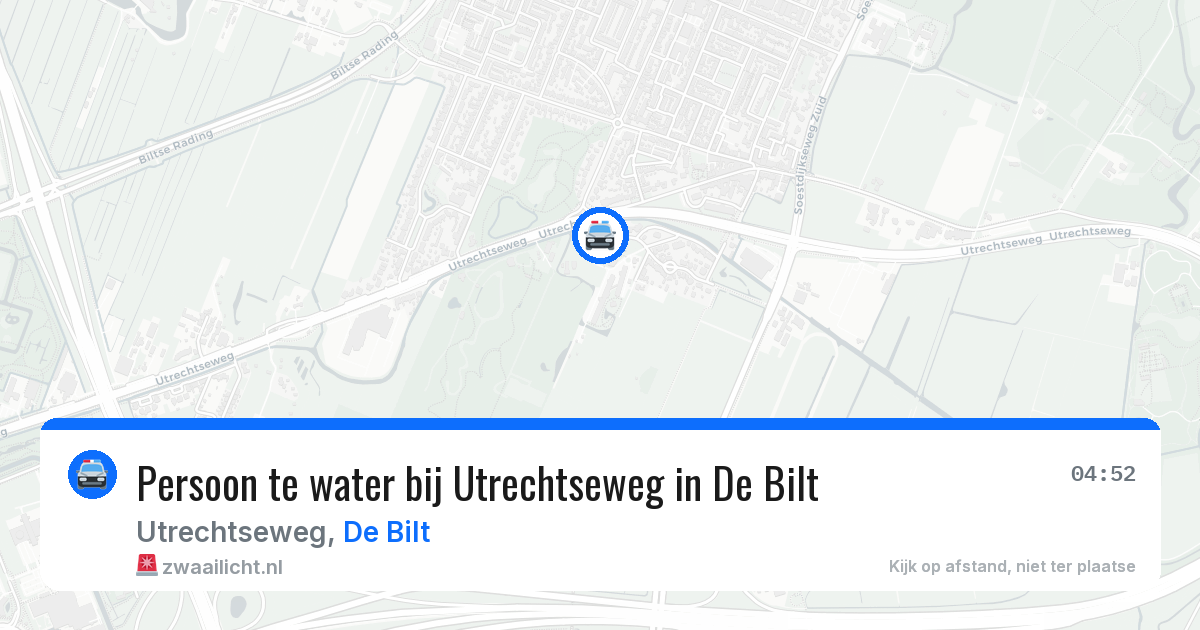 Persoon te water bij Utrechtseweg in De Bilt — 18 mei 2026