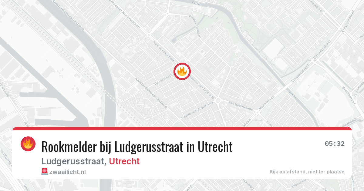 Rookmelder bij Ludgerusstraat in Utrecht — 9 jun 2026