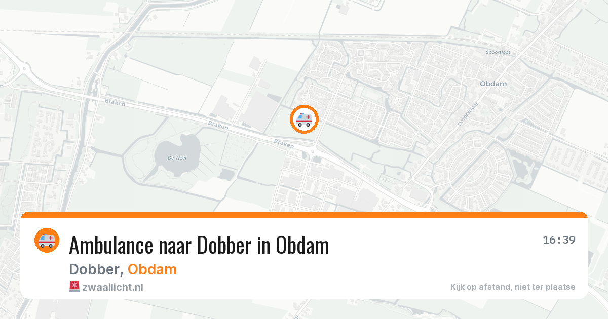 Ambulance naar Dobber in Obdam — 15 jun 2026
