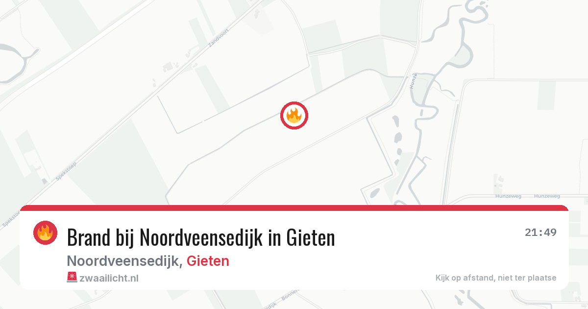 Brand bij Noordveensedijk in Gieten — 23 apr 2026