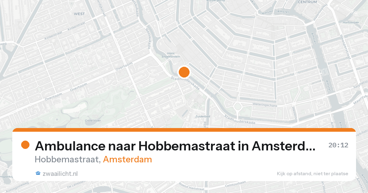 Ambulance naar Hobbemastraat in Amsterdam — 17 aug 2026