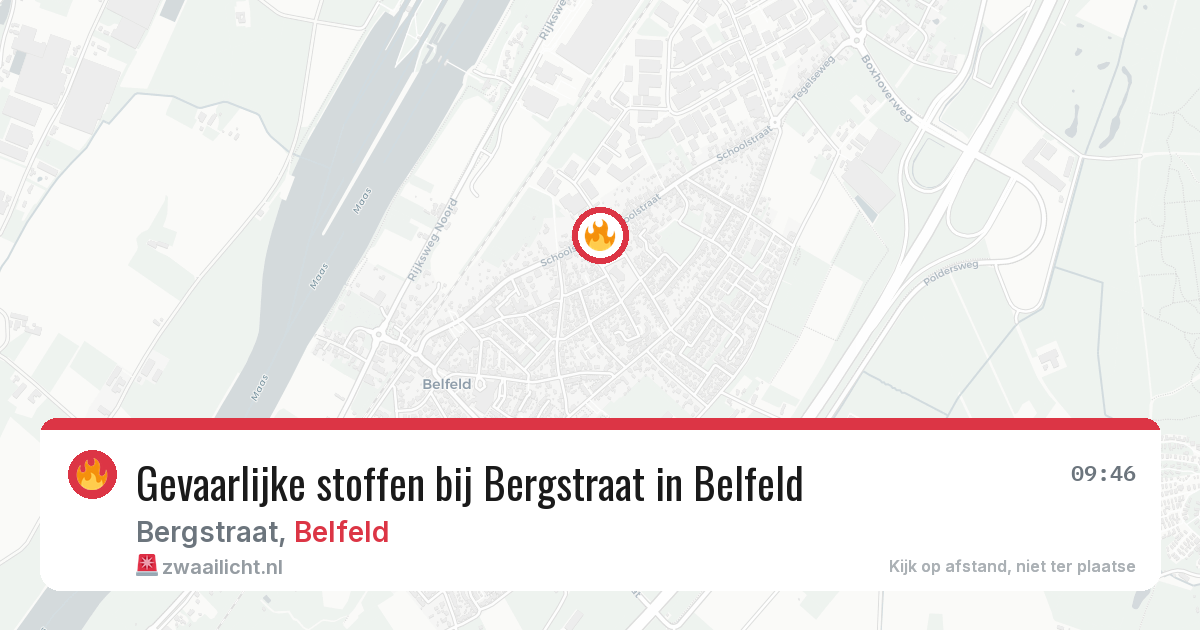 Gevaarlijke stoffen bij Bergstraat in Belfeld — 30 jun 2026